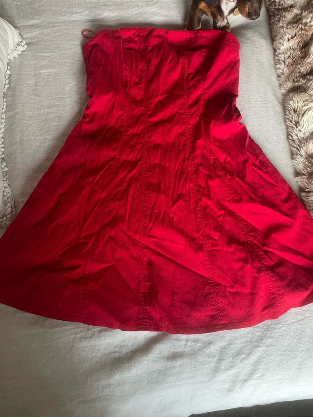 Abercrombie & Fitch Strapless Bright Red A-Line Dress